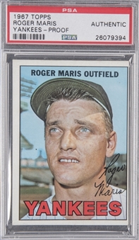 1967 Topps Roger Maris "Yankees" Proof Card – PSA Authentic